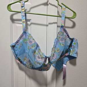 Savage X Fenty Floral Blue Bra